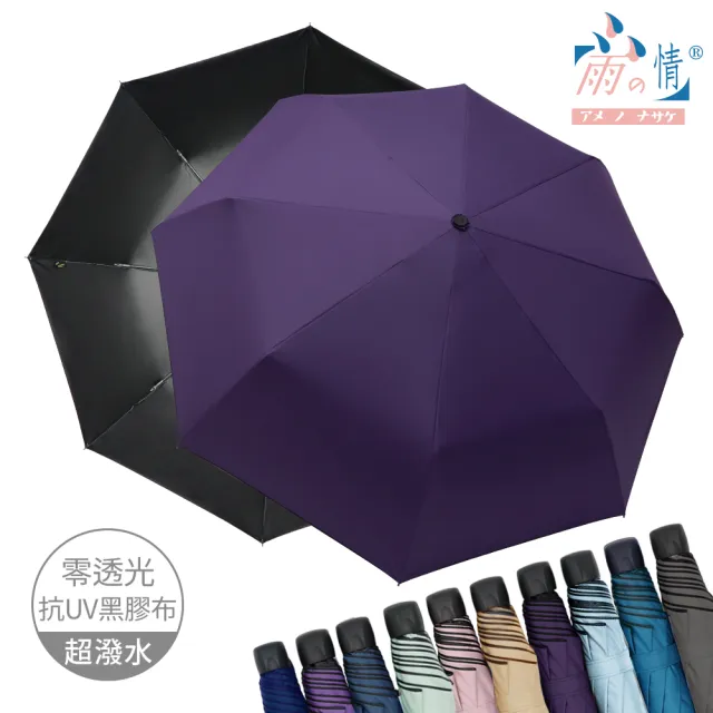 【雨之情】防曬膠輕鋁抗風折傘(雨傘/防曬UPF50+/折疊傘)