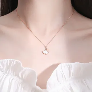 【KT DADA】項鍊 氣質女項鍊 銀杏項鍊 純銀項鍊 日系項鍊 幸運項鍊 細項鍊 造型項鍊 金項 