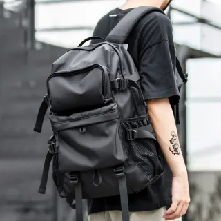 【MoonDy】雙11 尼龍包包 防潑水包包 黑色包包 日系包包 15吋筆電包 尼龍後背包 大學生後背包  