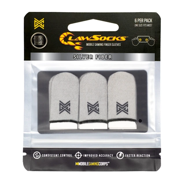 MGC ClawSocks MGC ClawSocks 手遊電競遊戲指套-銀纖維-白(6入)