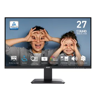 【MSI 微星】PRO MP273U 27型 IPS 4K 60Hz護眼商用顯示器(HDMI/DP/內建揚聲器)
