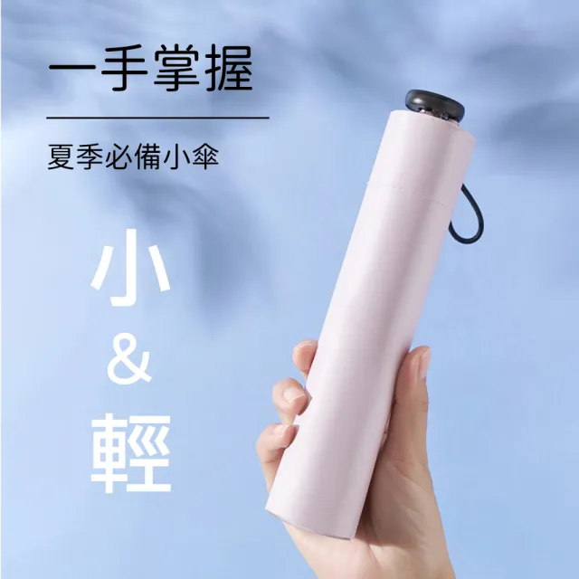 【MINI米利安】碳纖維超輕傘 迷你傘 折疊傘 晴雨兩用傘 防曬 加厚黑膠(重量超輕)
