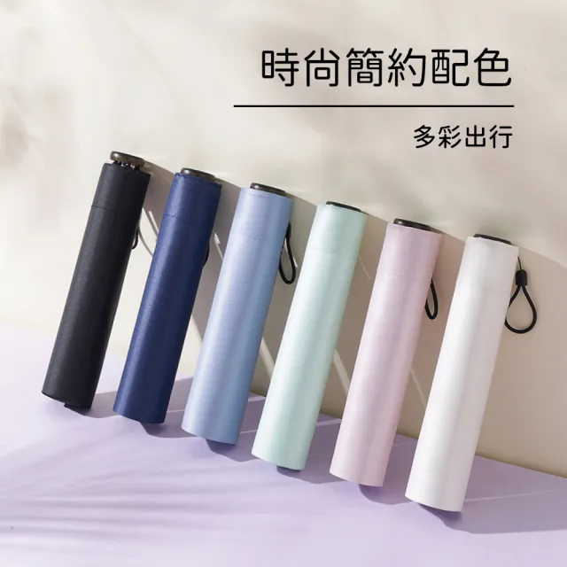 【MINI米利安】碳纖維超輕傘 迷你傘 折疊傘 晴雨兩用傘 防曬 加厚黑膠(重量超輕)