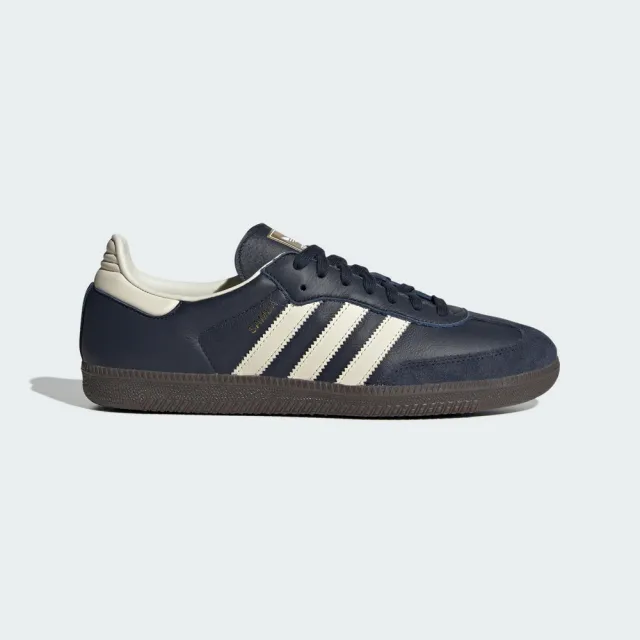 【adidas 愛迪達】休閒鞋 男鞋 運動鞋 三葉草 SAMBA OG 深藍奶油白 ID2056
