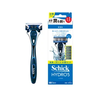 【Schick 舒適牌】水次元5刮鬍刀超值組合包(1刀把5刀片)