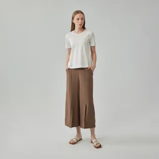 【giordano ladies】前高開衩設計褲裙(02424050)