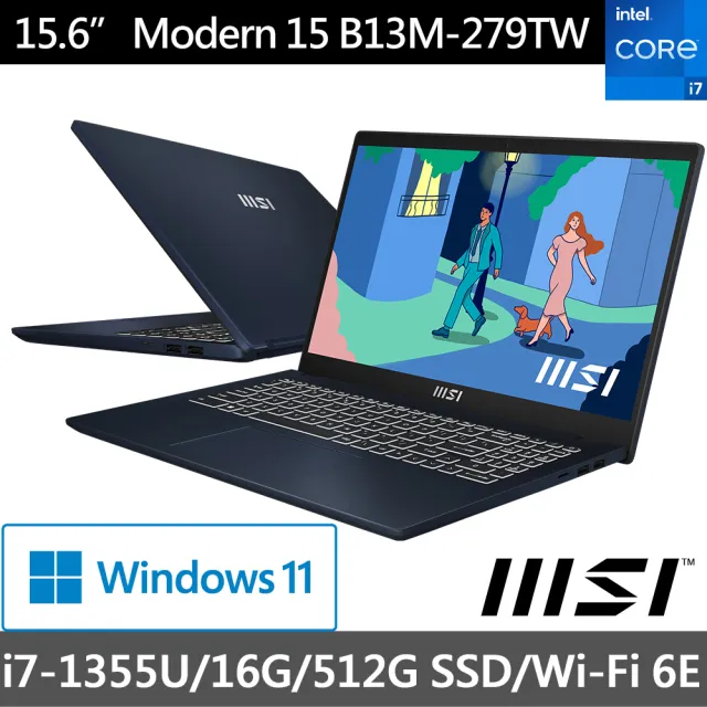 【MSI】Office 2021★ 15.6吋i7 13代輕薄筆電 (Modern/i7-1355U/16G/512G/W11/279TW)