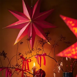 【PIP STUDIO】Winter Wonderland 紅紙星星線條60cm(聖誕/居家裝飾/擺飾品)