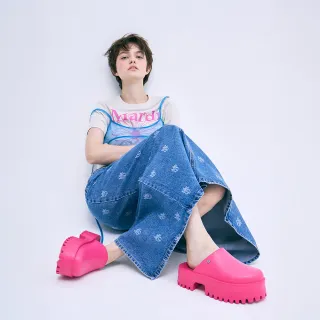 【MARDI MERCREDI】厚底穆勒鞋 桃粉色 經底小雛菊 鉚釘造型 FLOWER RIVET PLATFORM MULE