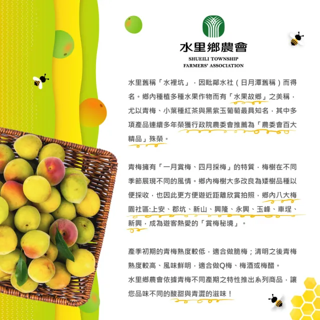 【水里鄉農會】蜂蜜梅醋氣泡飲x24瓶｜鹼性水｜純釀造梅醋｜無香精｜無色素｜無化學(500ml/瓶)