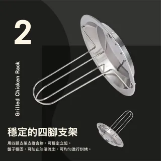 【CLS 韓國】不鏽鋼烤雞盤-簡易3件組(燒烤架 烤雞架 接油盤 雞盤 烤盤 野營 野炊 露營 逐露天下)