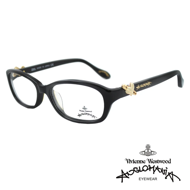 Vivienne Westwood 光學鏡框優雅愛心LOGO造型英倫風-黑-AN259 01(黑-AN259 01)