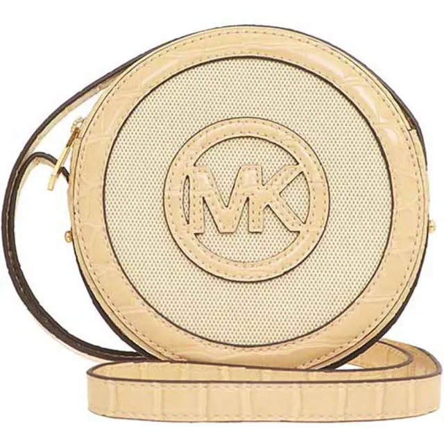 【Michael Kors】皮革/PVC滿版LOGO口袋斜背貝殼包/方塊/圓餅包(12色)