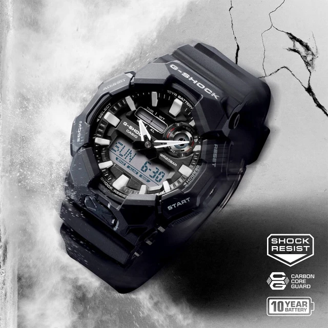 CASIO 卡西歐 G-SHOCK 10年電力雙顯手錶 學生錶(GA-010-1A)