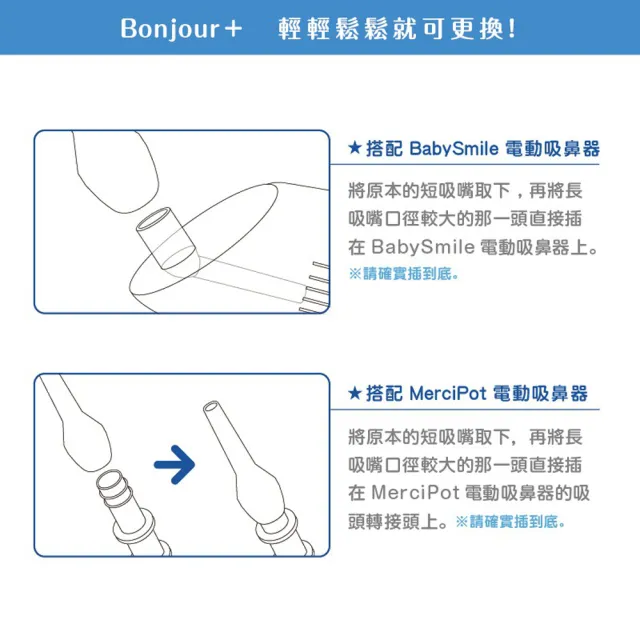 【BabySmile】電動吸鼻器專用矽膠長吸頭x3入(鼻水吸引器 長吸頭 吸鼻軟管 嬰兒吸鼻器)