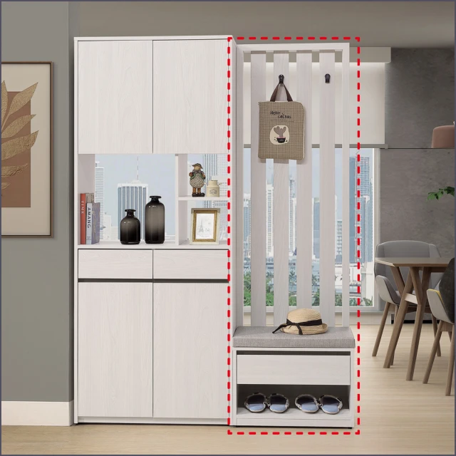 麗得傢居 弗洛拉2尺格柵坐式隔間鞋 玄關櫃 鞋櫃 雙面櫃 組合鞋櫃(台灣製造)