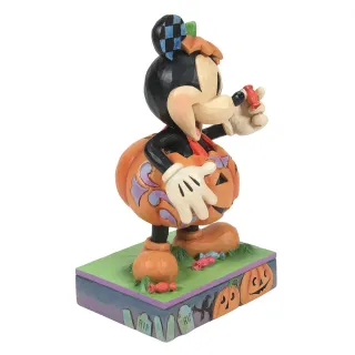 【Enesco】精品家飾 Disney 迪士尼 米奇萬聖節南瓜裝塑像居家擺飾