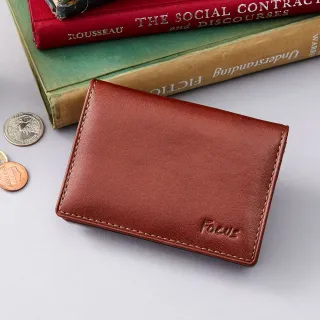 【FOCUS】經典真皮包包 相片式名片夾FTB1127(義大利植鞣革/頭層牛皮/卡片夾)