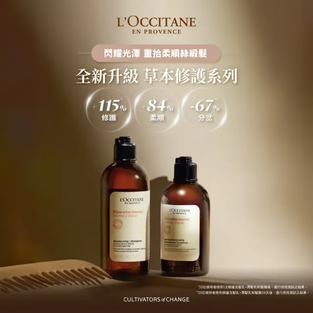 【L’Occitane 歐舒丹】官方直營 夏日潔淨修護洗髮組(草本淨涼洗髮乳500ml+草本修護洗髮乳500ml)