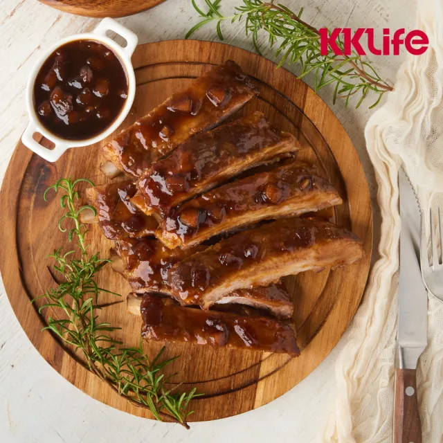 【KKLife】即享餐廳美味-醬烤肉排4盒送1條香草豬(豬肋排515g/盒、戰斧豬排600g/盒;中秋烤肉;方便快速;露營)