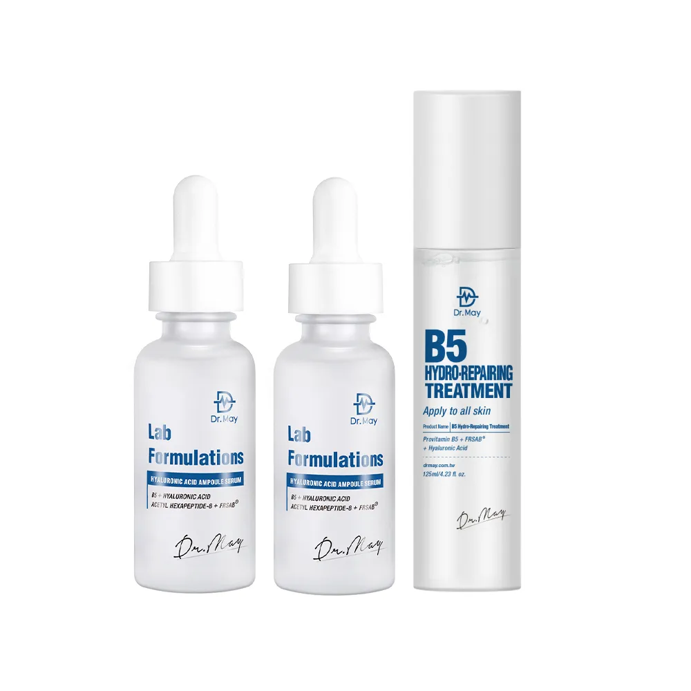 【Dr. May 美博士】B5HA玻尿酸保濕精華30mlx2入組(內贈-玻尿酸化妝水125ml)