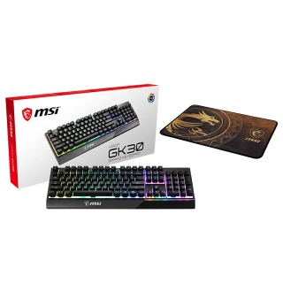 【MSI 微星】買一送一★VIGOR GK30 電競鍵盤+AGILITY GD21 DRAGON TIAMAT 電競鼠墊