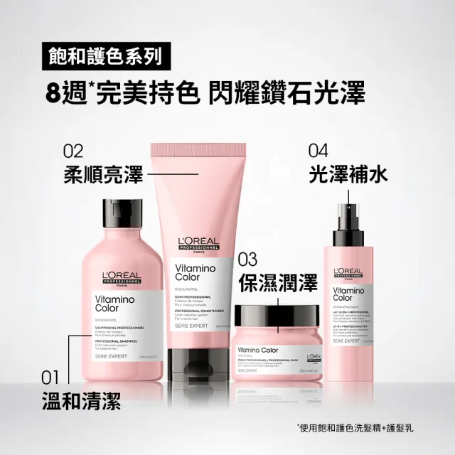 【L’OREAL 巴黎萊雅PRO】絲漾博飽和護色洗髮精500ml(護色首選/染髮必備/護髮/持久)