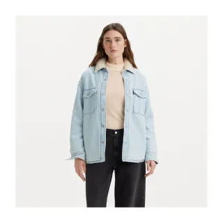 【LEVIS 官方旗艦】女款 鋪毛翻領丹寧牛仔外套 人氣新品 A7183-0010