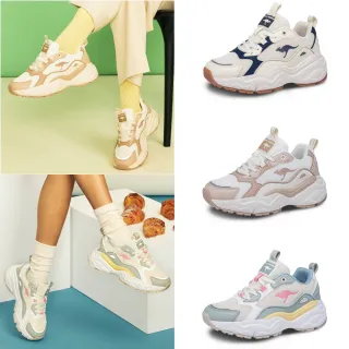 【KangaROOS】女鞋 DAZZLE 2 莫蘭迪系奶霜鞋 層次拼接 修飾增高(三款任選)