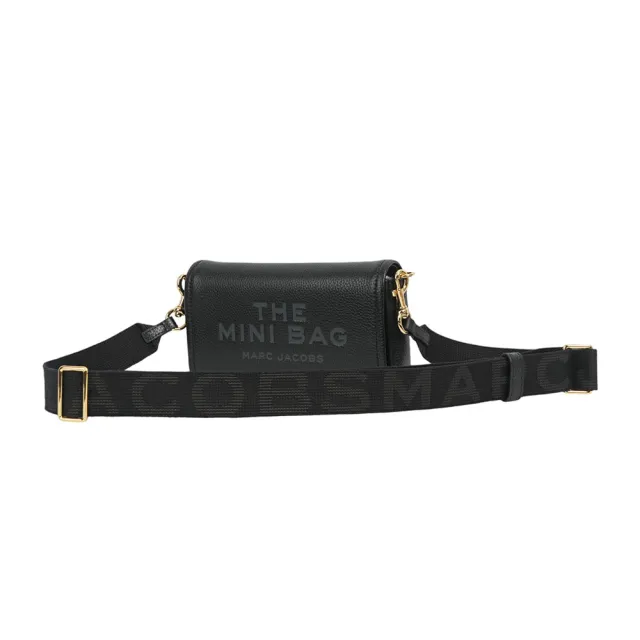 【MARC JACOBS 馬克賈伯】粒面皮革迷你斜背包WOC/手拿包(黑色)