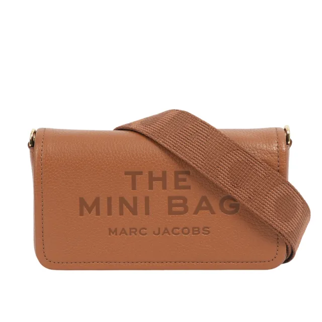 【MARC JACOBS 馬克賈伯】粒面皮革迷你斜背包WOC/手拿包(堅果棕)
