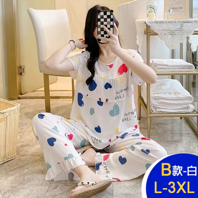 【K.W.】MOMO限定春季新品純棉稠高棉質透氣休閒家居高級套裝(休閒/顯瘦/時尚/中大尺碼/韓國空運)