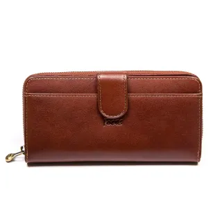 【FOCUS】真皮包包 多功能壓扣女長夾拉鍊包FTC3475(義大利植鞣革/頭層牛皮/真皮包包 長夾)