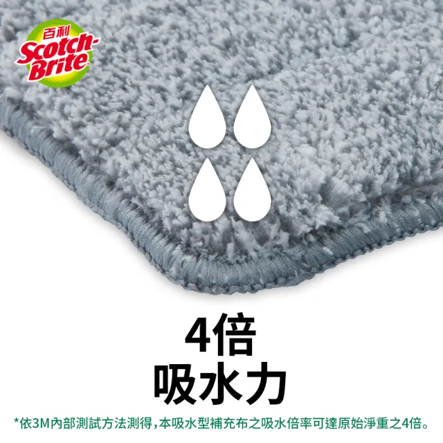 【3M】百利免手洗平板拖把刮水桶吸水型補充布(2布)