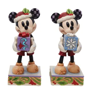 【Enesco】精品家飾 Disney 迪士尼 米奇手拿聖誕禮物居家擺飾(款式隨機出貨)