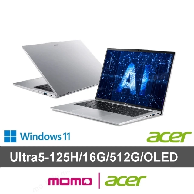 Acer 宏碁 14吋Ultra 5 OLED輕薄AI筆電(Swift Go/EVO/SFG14-73-50MV/Ultra 5-125H/16G/512G/W11/OLED)