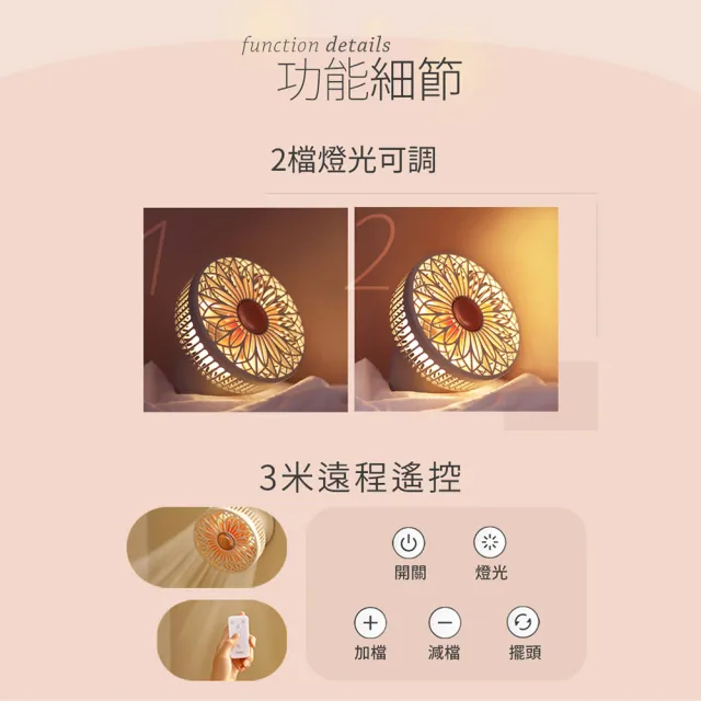 【SOTHING 向物】無線遙控 壁掛/桌面多用途擺頭風扇 鈴蘭(usb風扇 桌扇 夜燈 壁掛扇 掛扇 桌面風扇 露營)