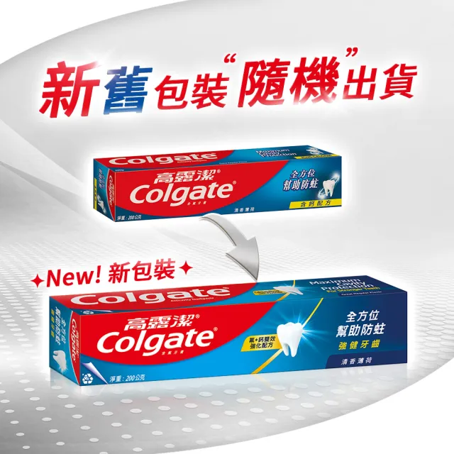 【Colgate 高露潔】清香薄荷牙膏200gX8入(全齒防護/口氣清新)