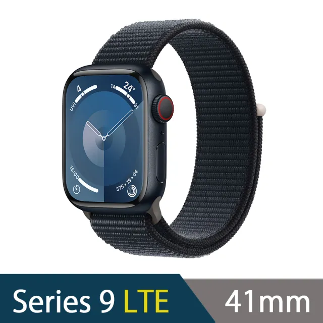 【Apple】Watch Series 9 41公釐鋁金屬錶殼搭配運動型錶環(LTE版)