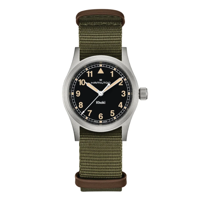 HAMILTON 漢米爾頓 卡其陸戰 Quartz 石英腕錶 33mm(石英 中性 尼龍帶 H69301930)