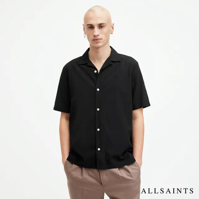 【ALLSAINTS】人造絲寬鬆印花公羊頭骨短袖襯衫(多款任選)