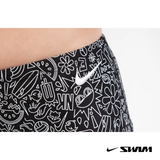 【NIKE 耐吉】女性短四角泳褲 黑色 NESSE003