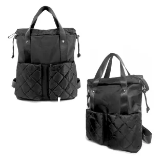 【吉豐洋行】大菱格大開口輕旅行拉鍊抽繩兩用後背包/雙肩包(大容量可提可揹)