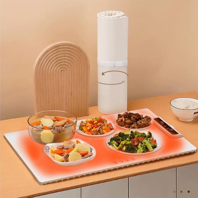 可折疊智能數顯恆溫暖菜墊 石墨烯熱菜板 家用熱飯神器 大容量暖菜保溫板  禮物 618