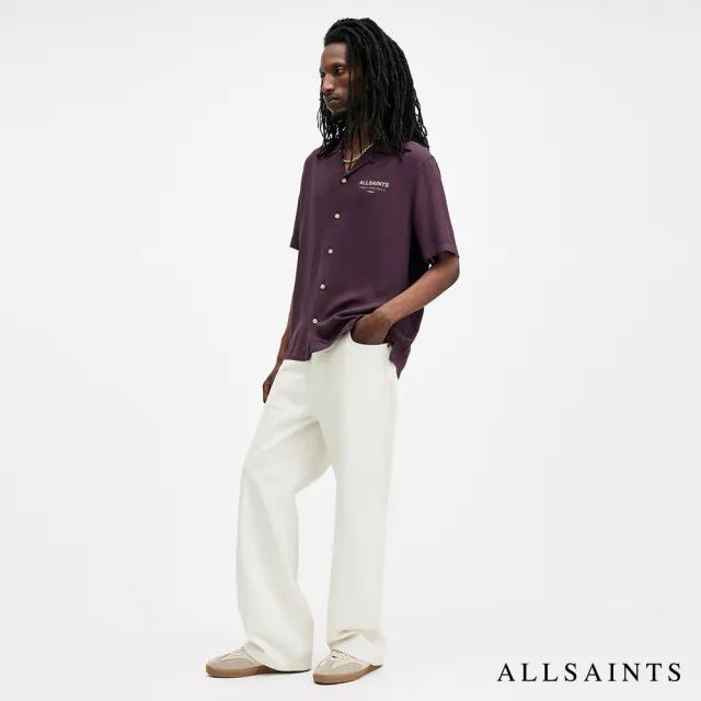 【ALLSAINTS】人造絲寬鬆印花公羊頭骨短袖襯衫(多款任選)