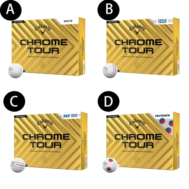 Callaway 卡拉威 CHROME TOUR 24 四層高爾夫球(2024 超遠距四層球 12顆入 4-Piece 643206112)