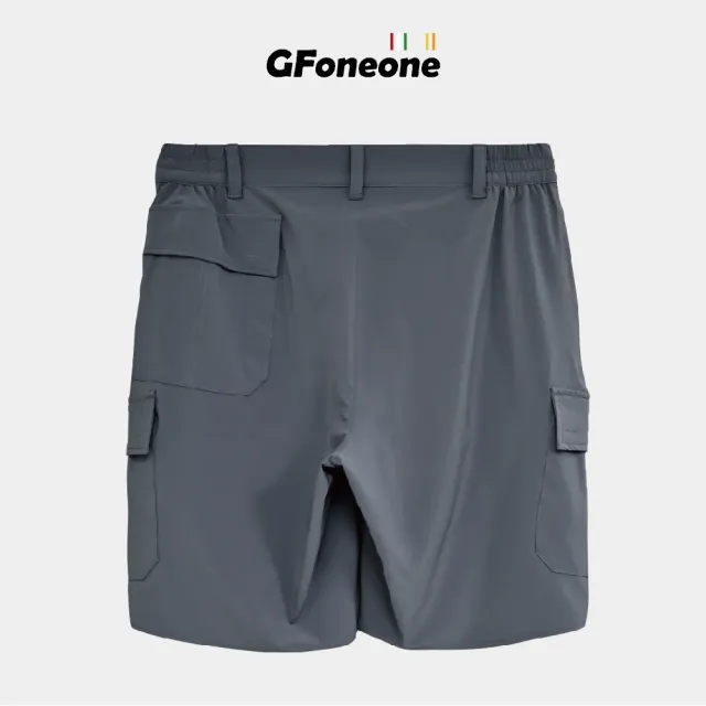 【GFoneone】男吸排開襟越野登山機能短褲-中灰(男短褲)