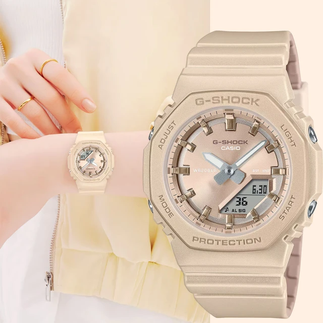 CASIO 卡西歐 G-SHOCK 粉彩金屬八角手錶 女錶(