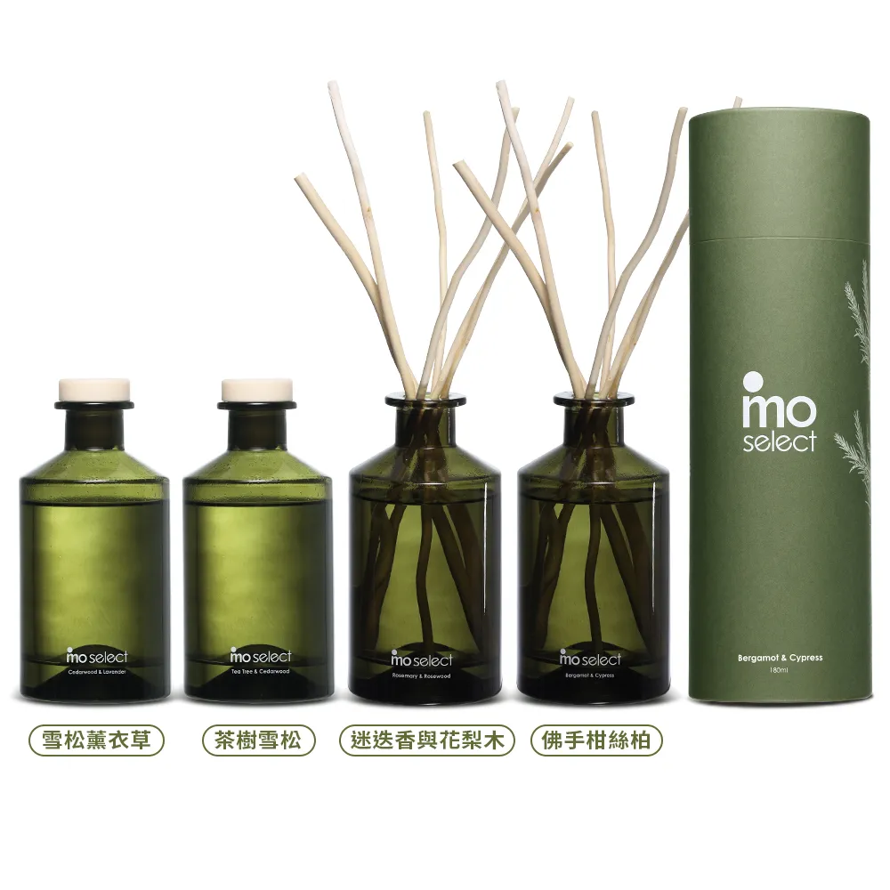 【mo select】植萃精油天然柳枝擴香 180ml(居家香氛/精油擴香/精美禮物)