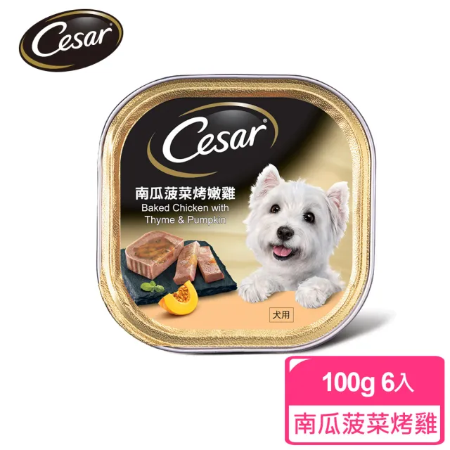 【Cesar 西莎】經典風味餐盒 100g*6入 寵物/狗罐頭/狗食